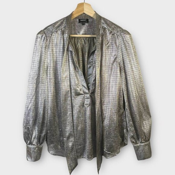 Bardot Dressy Button Up with attached tie / bow at neck Size 10 - Picture 1 of 3